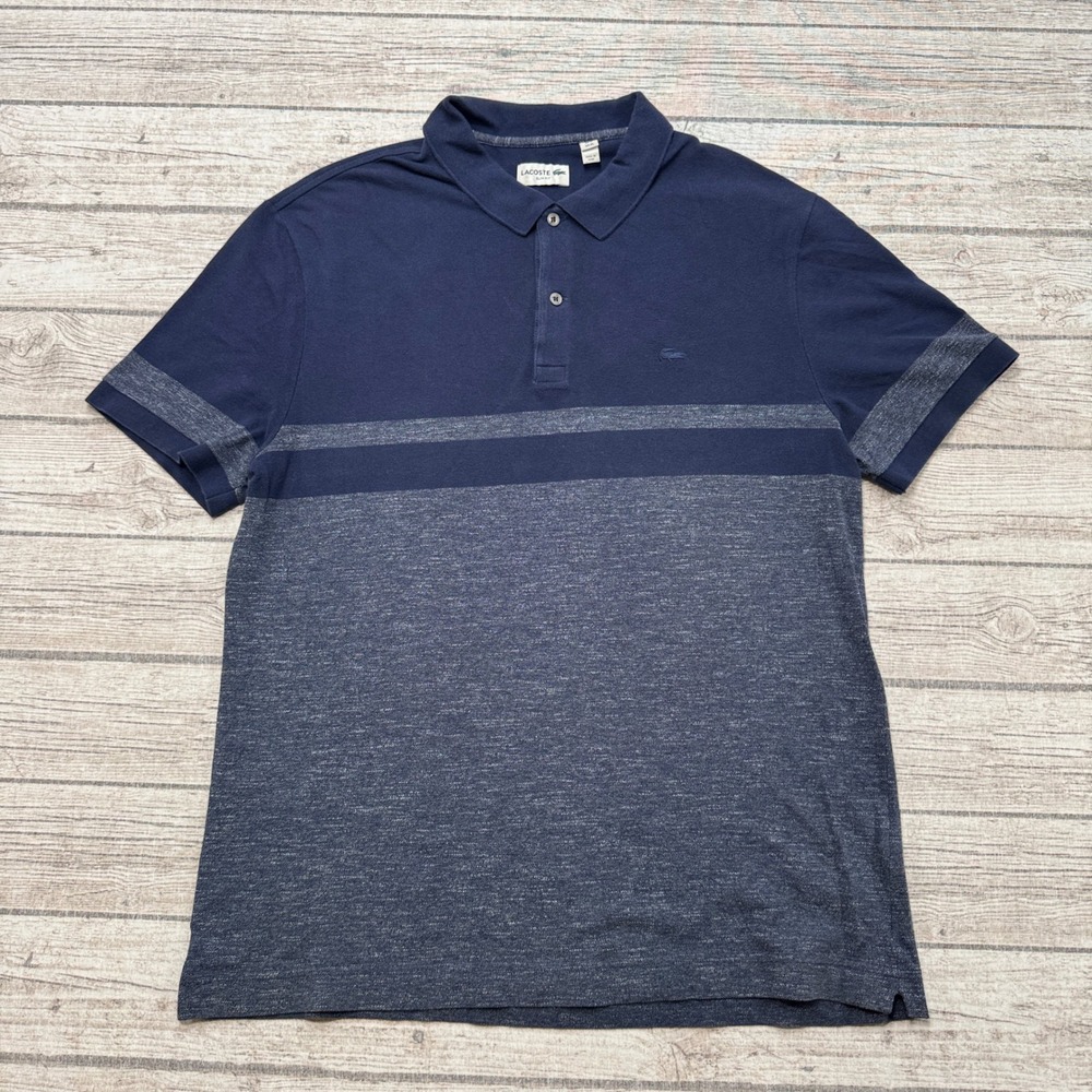 Lacoste Polo Shirt Men's XL Navy Blue Slim Fit Short Sleeve Preppy Athleisure